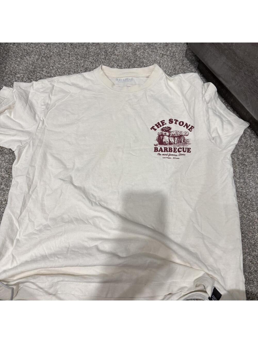 Men's White and Cream Tshirt